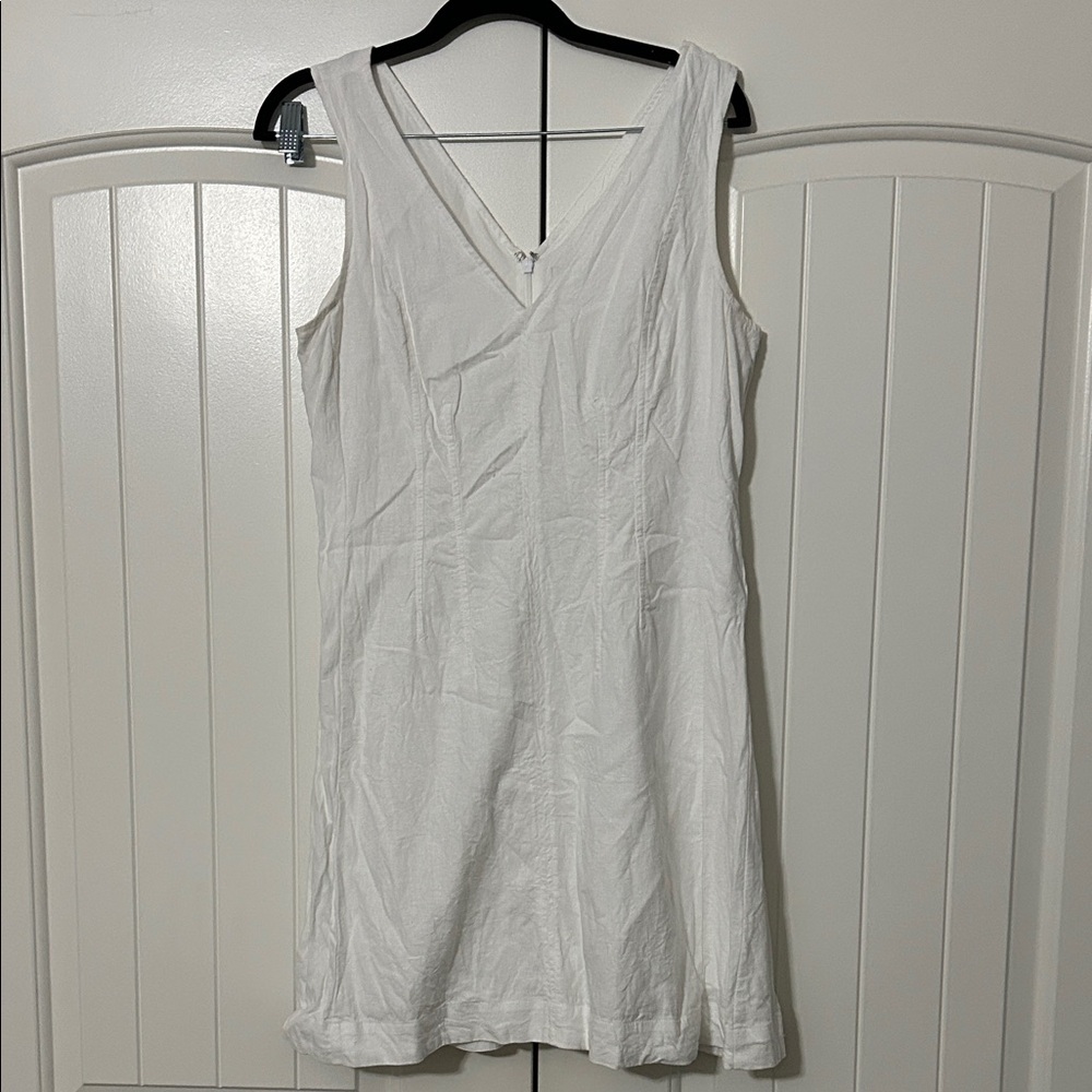 Banana Republic Linen-Blend White Dress